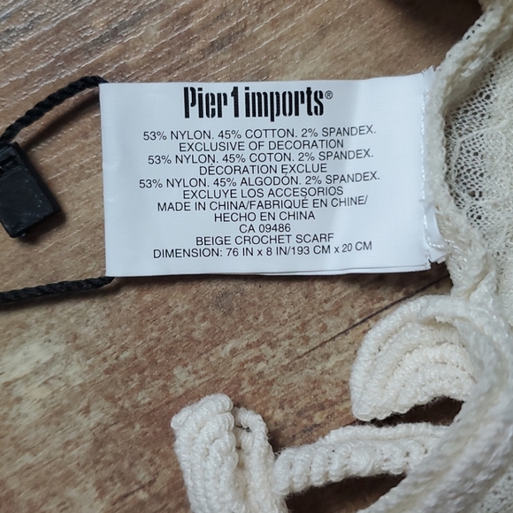 NWT Boho Lace Y2K summer scarf antique white - Picture 3 of 7